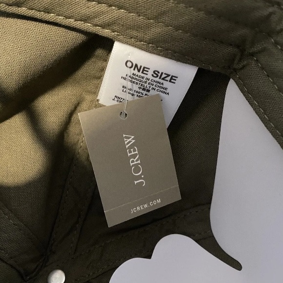 $59.50 JCrew Faux Suede Adjustable Warm Bayleaf Olive Green Baseball Cap Hat NEW - Picture 7 of 9